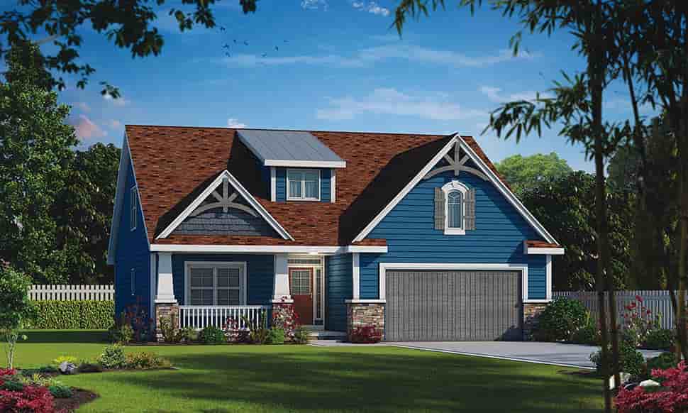 Cottage, Country, Craftsman, Farmhouse House Plan 80484 with 4 Beds, 3 Baths, 2 Car Garage Picture 3