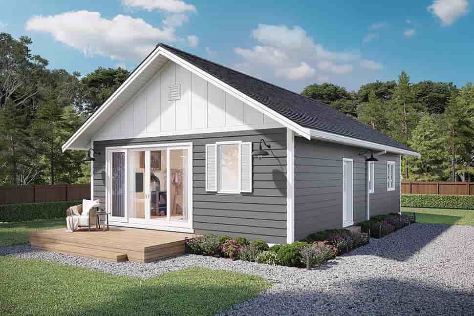 Cabin, Cottage House Plan 80500 with 3 Beds, 2 Baths Picture 4