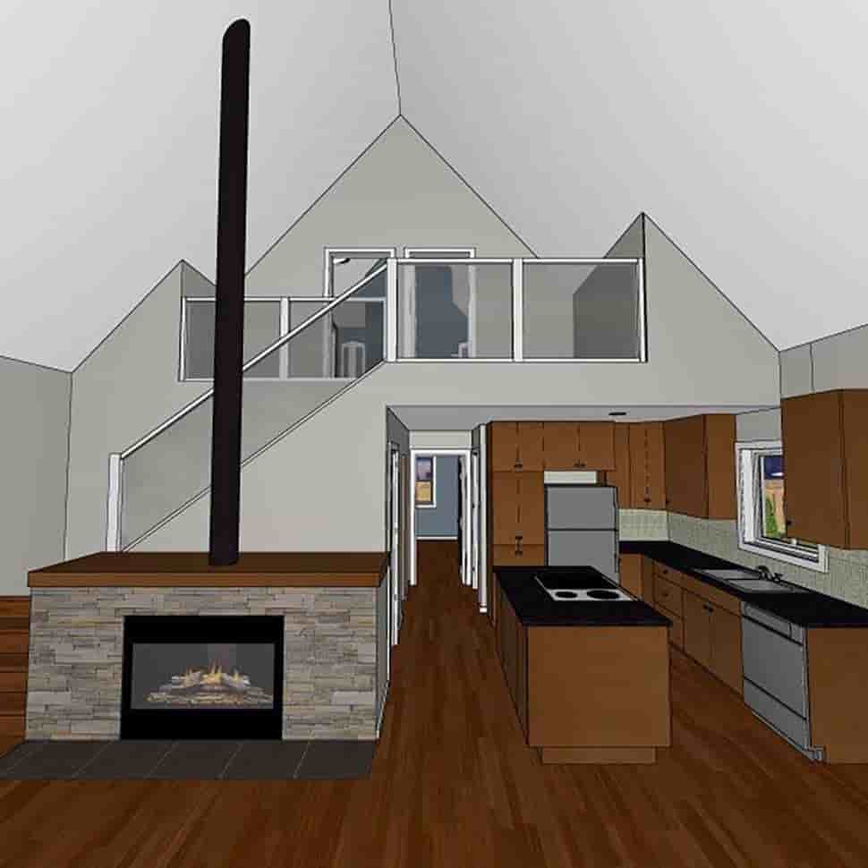 A-Frame, Cabin House Plan 80517 with 3 Beds, 3 Baths Picture 3