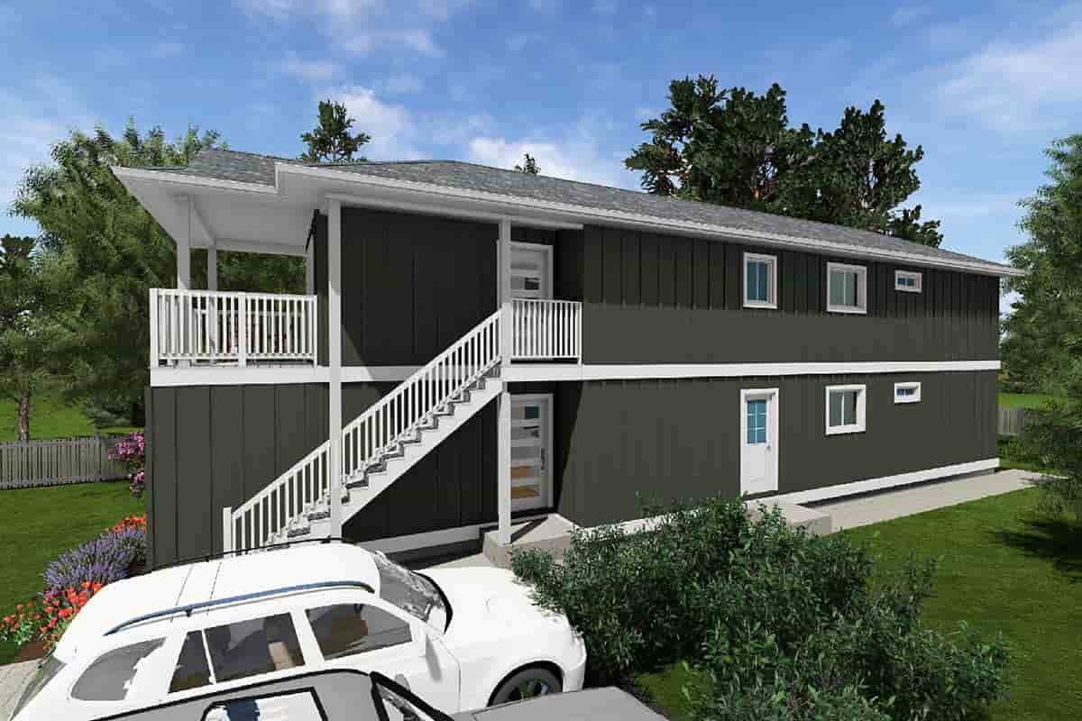 Craftsman, Farmhouse Multi-Family Plan 80551 with 4 Beds, 2 Baths Picture 1
