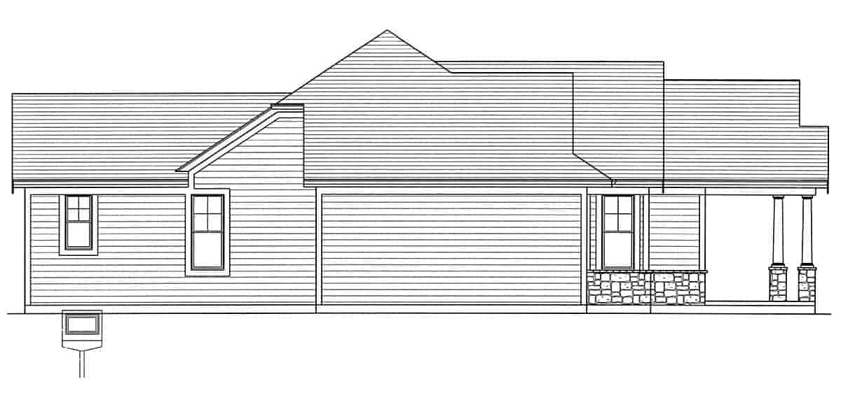 Bungalow, Cottage, Craftsman, Ranch House Plan 80607 with 3 Beds, 2 Baths, 2 Car Garage Picture 2