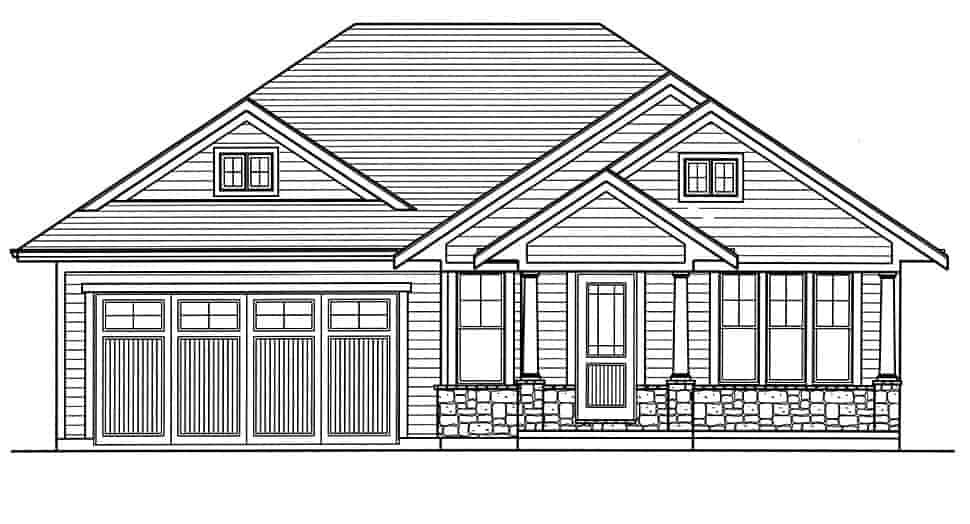 Bungalow, Cottage, Craftsman, Ranch House Plan 80607 with 3 Beds, 2 Baths, 2 Car Garage Picture 3