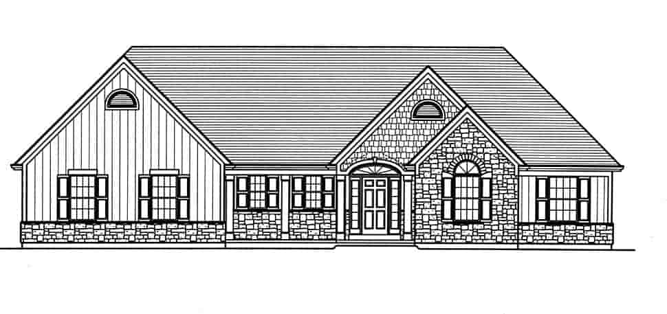 Country, Farmhouse, Ranch, Traditional House Plan 80615 with 3 Beds, 2 Baths, 3 Car Garage Picture 3