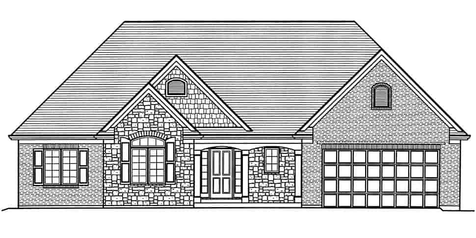 Country, Craftsman, Ranch, Traditional House Plan 80616 with 3 Beds, 3 Baths, 2 Car Garage Picture 3