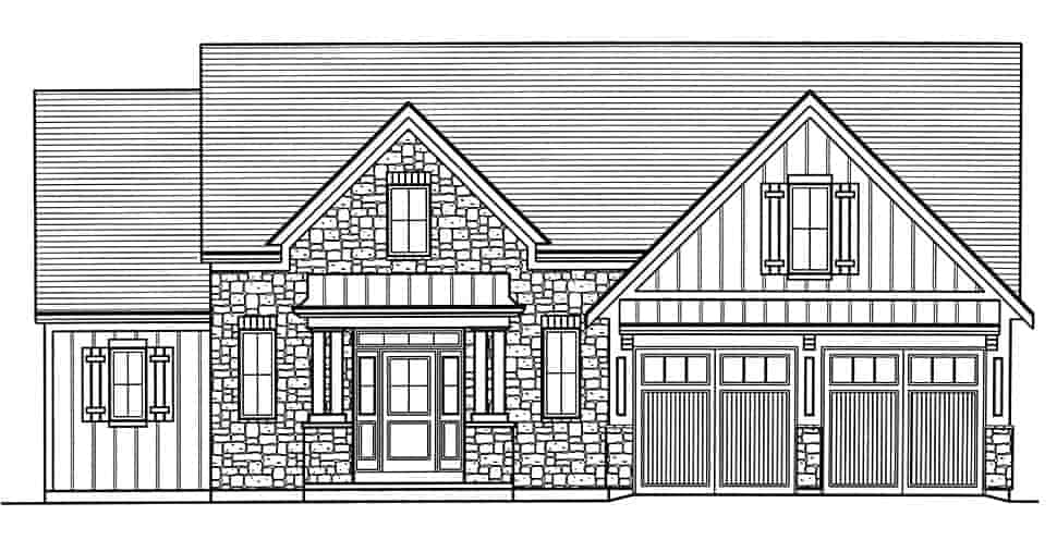 Cape Cod, Cottage, European, Traditional House Plan 80617 with 4 Beds, 3 Baths, 2 Car Garage Picture 3