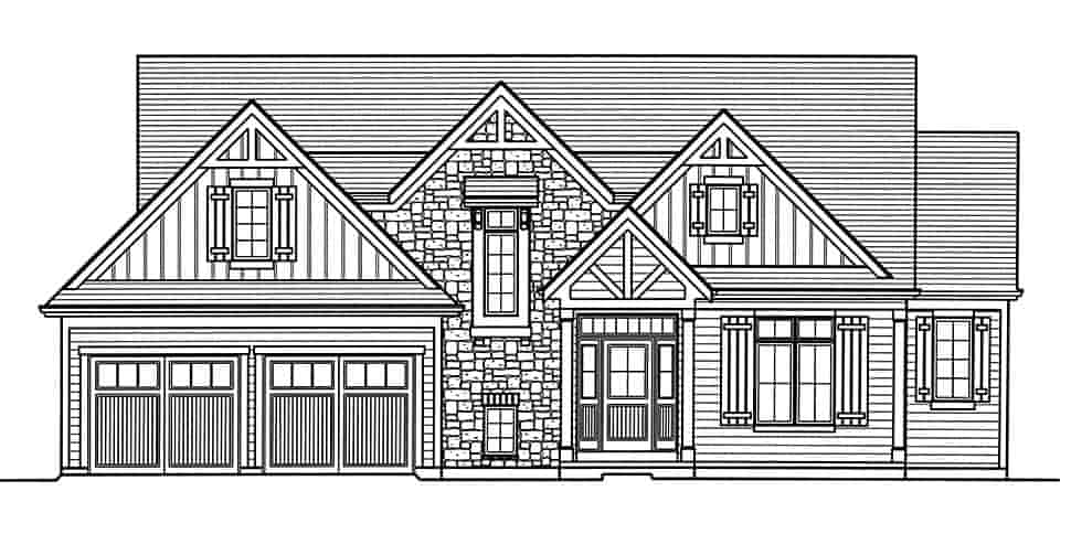 Cottage, Country, Craftsman, European, Farmhouse House Plan 80623 with 3 Beds, 3 Baths, 2 Car Garage Picture 3