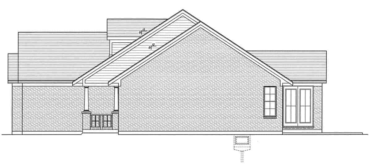 Craftsman House Plan 80630 with 4 Beds, 2 Baths, 2 Car Garage Picture 1