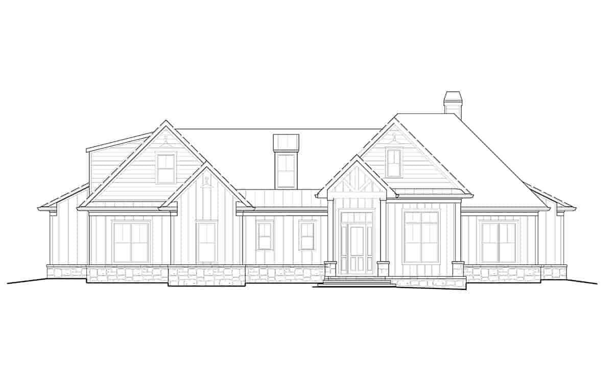 Country, Farmhouse, Ranch, Southern House Plan 80715 with 5 Beds, 4 Baths, 2 Car Garage Picture 1