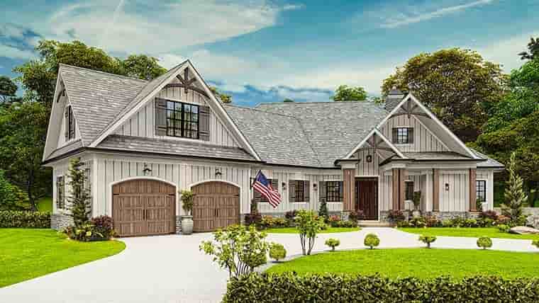 Country, Craftsman House Plan 80717 with 3 Beds, 3 Baths, 2 Car Garage Picture 5