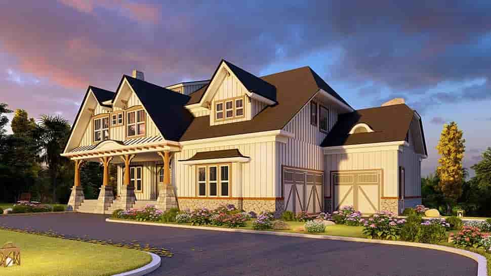 Country, Farmhouse, Southern House Plan 80721 with 5 Beds, 4 Baths, 3 Car Garage Picture 4