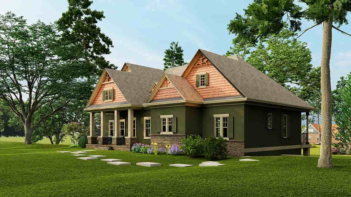 Bungalow, Craftsman House Plan 80722 with 3 Beds, 3 Baths, 2 Car Garage Picture 1