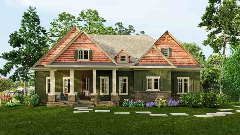 Bungalow, Craftsman House Plan 80722 with 3 Beds, 3 Baths, 2 Car Garage Picture 3