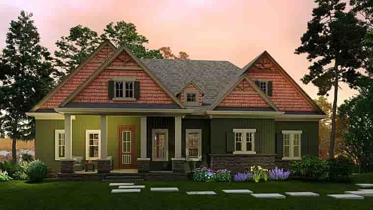 Bungalow, Craftsman House Plan 80722 with 3 Beds, 3 Baths, 2 Car Garage Picture 5