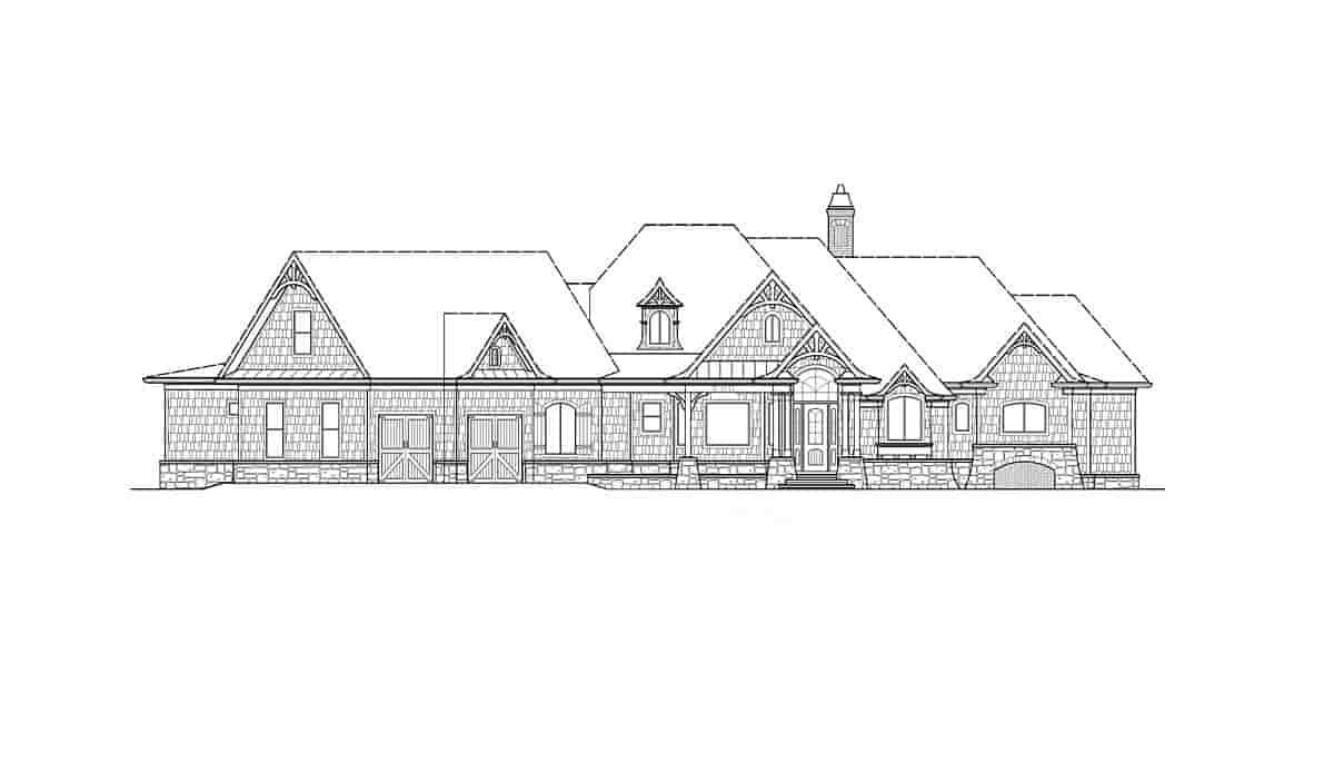 Craftsman, Ranch House Plan 80727 with 4 Beds, 5 Baths, 2 Car Garage Picture 1