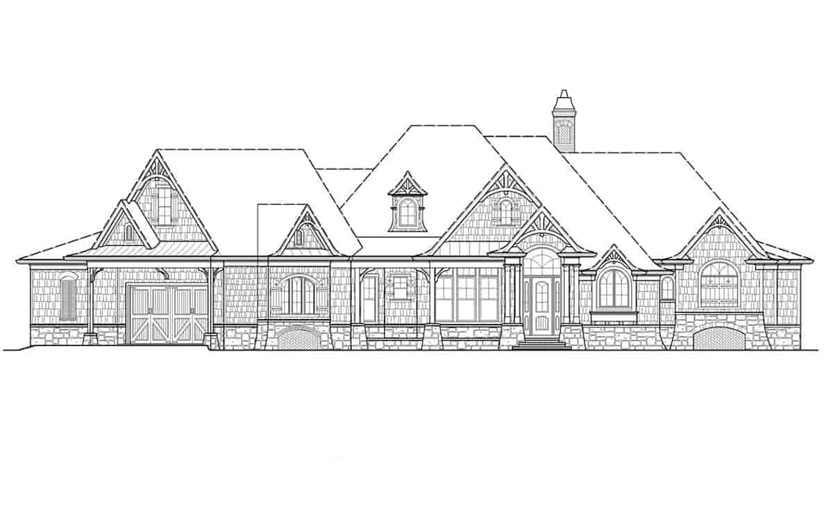 Craftsman, Ranch House Plan 80732 with 4 Beds, 4 Baths, 2 Car Garage Picture 1