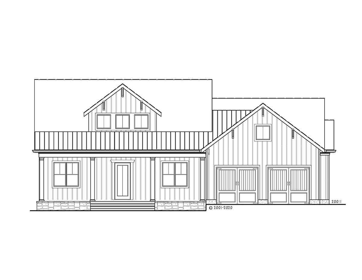 Farmhouse, Ranch House Plan 80740 with 3 Beds, 2 Baths, 2 Car Garage Picture 1