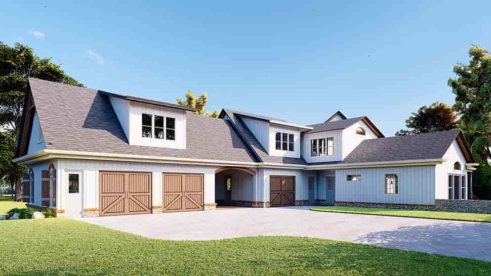 Craftsman House Plan 80744 with 3 Beds, 4 Baths, 3 Car Garage Picture 3