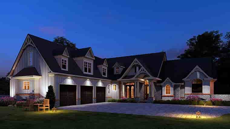 Craftsman House Plan 80746 with 5 Beds, 4 Baths, 3 Car Garage Picture 5