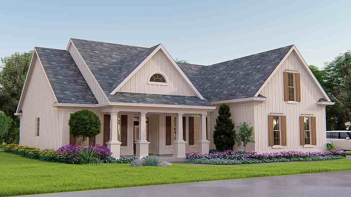 Cottage, Ranch, Traditional House Plan 80749 with 3 Beds, 2 Baths, 2 Car Garage Picture 2