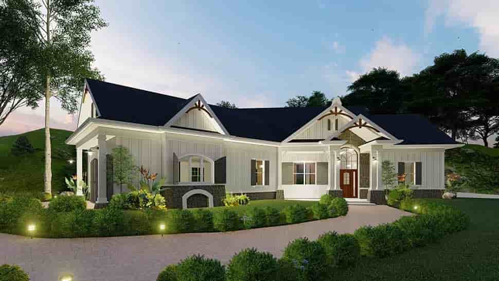 Craftsman, Ranch House Plan 80750 with 3 Beds, 3 Baths, 2 Car Garage Picture 3