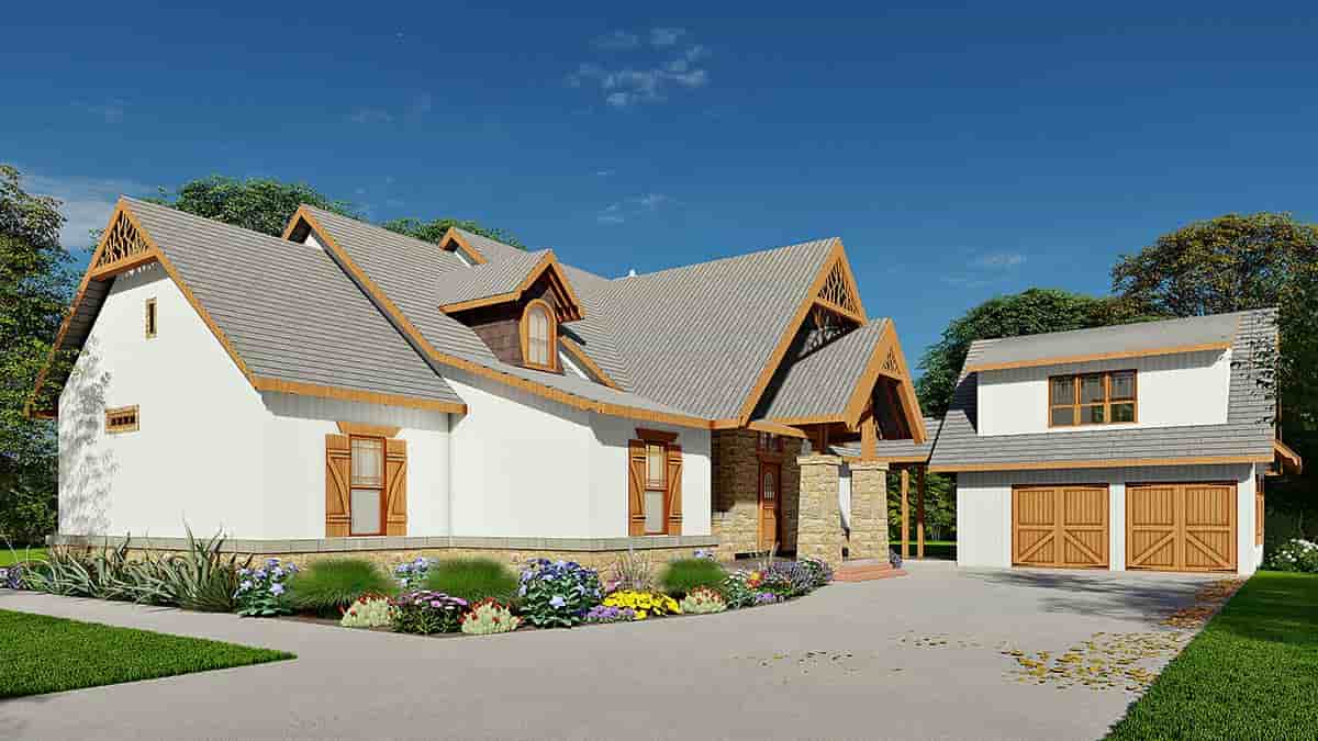 Country, Craftsman, Farmhouse, Ranch, Southern, Traditional House Plan 80752 with 5 Beds, 4 Baths, 2 Car Garage Picture 2