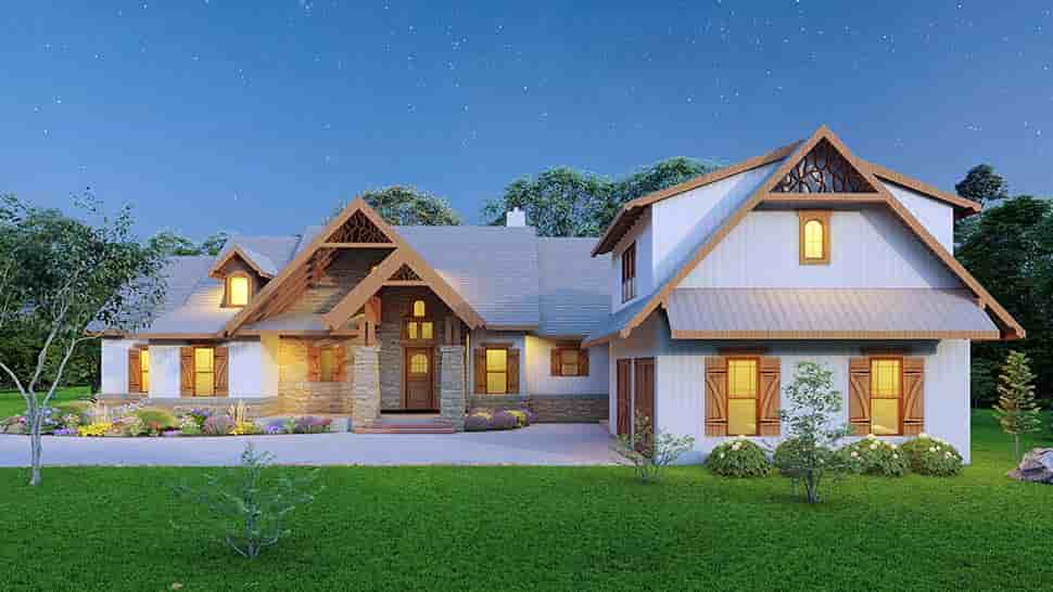 Country, Craftsman, Farmhouse, Ranch, Southern, Traditional House Plan 80752 with 5 Beds, 4 Baths, 2 Car Garage Picture 4