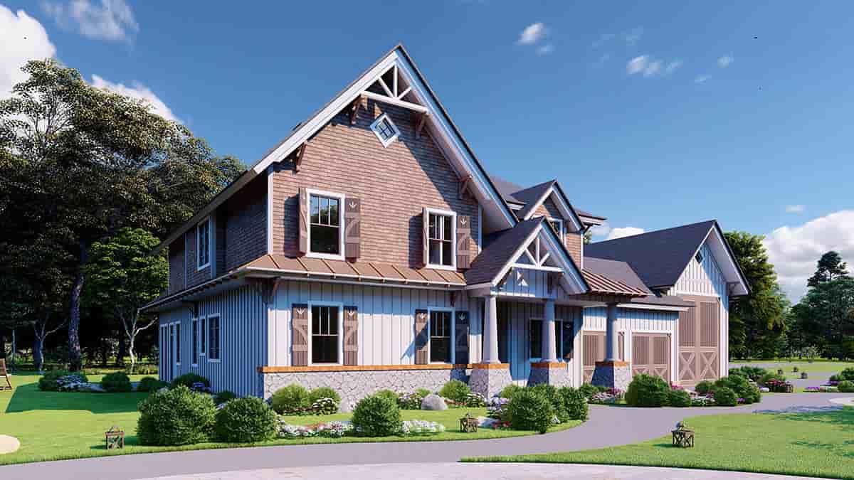 Country, Craftsman, Farmhouse House Plan 80756 with 3 Beds, 4 Baths, 2 Car Garage Picture 2