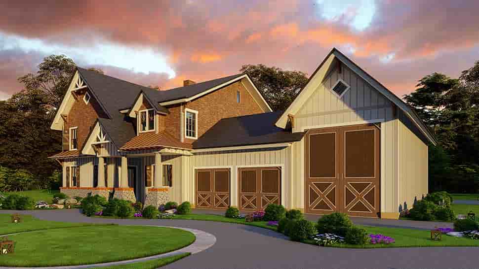 Country, Craftsman, Farmhouse House Plan 80756 with 3 Beds, 4 Baths, 2 Car Garage Picture 4