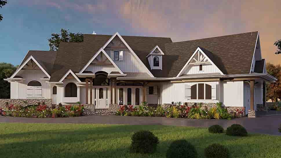 Craftsman, Ranch, Southern, Traditional House Plan 80758 with 3 Beds, 4 Baths, 3 Car Garage Picture 3