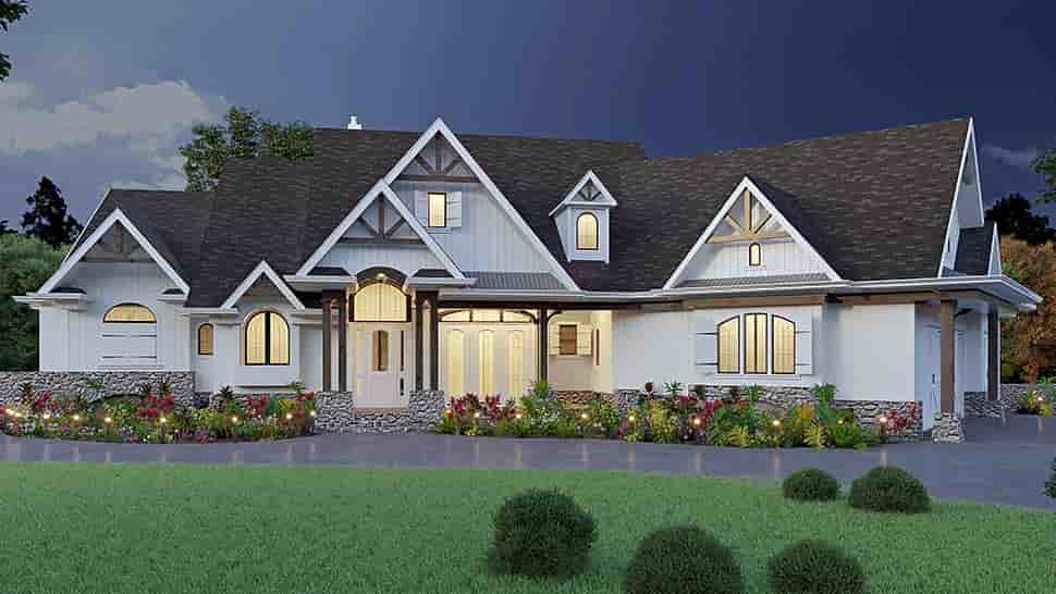 Craftsman, Ranch, Southern, Traditional House Plan 80758 with 3 Beds, 4 Baths, 3 Car Garage Picture 4