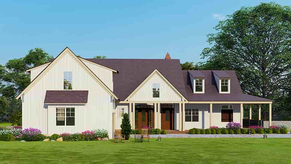Country, Craftsman, Farmhouse, Southern, Traditional House Plan 80759, 2 Car Garage Picture 3