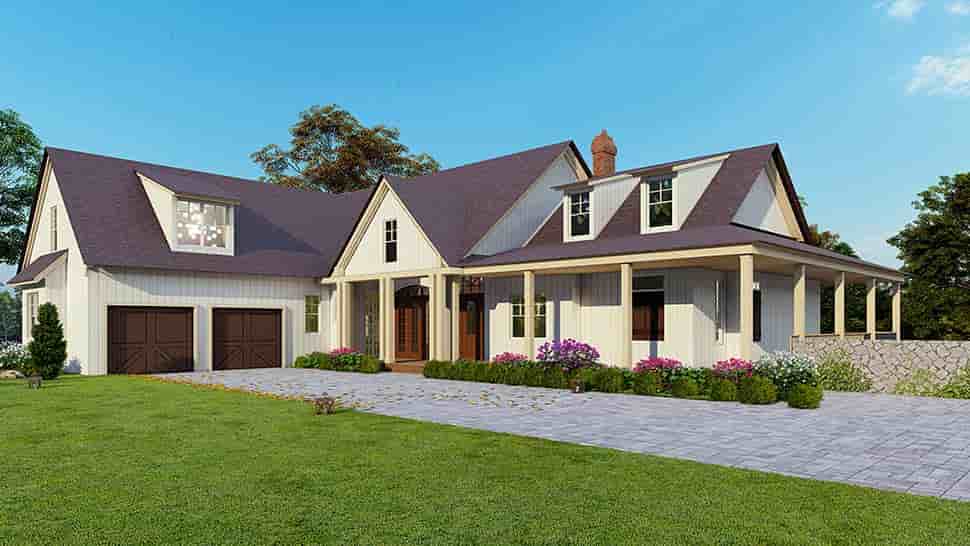 Country, Craftsman, Farmhouse, Southern, Traditional House Plan 80759, 2 Car Garage Picture 4
