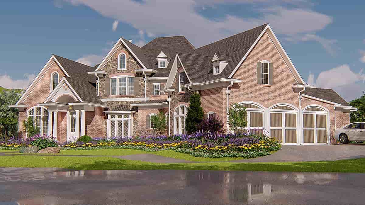 French Country, Traditional House Plan 80760, 3 Car Garage Picture 1