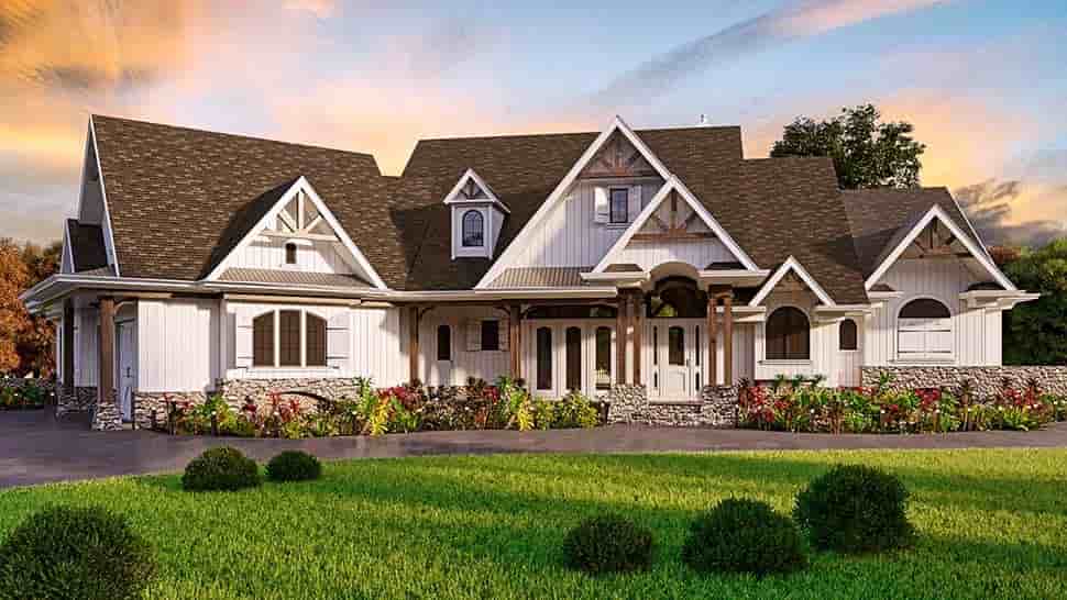 Craftsman, Ranch, Traditional House Plan 80766 with 4 Beds, 5 Baths, 3 Car Garage Picture 3