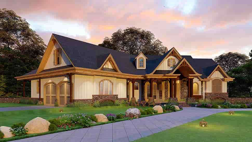 Country, Craftsman, Farmhouse, Ranch, Traditional House Plan 80769 with 3 Beds, 3 Baths, 2 Car Garage Picture 4
