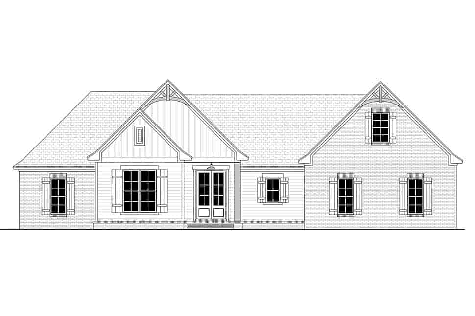 Country, Farmhouse, Traditional House Plan 80800 with 4 Beds, 2 Baths, 2 Car Garage Picture 3