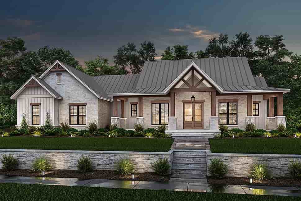 Country, Craftsman, Farmhouse, Ranch House Plan 80801 with 3 Beds, 3 Baths, 3 Car Garage Picture 4