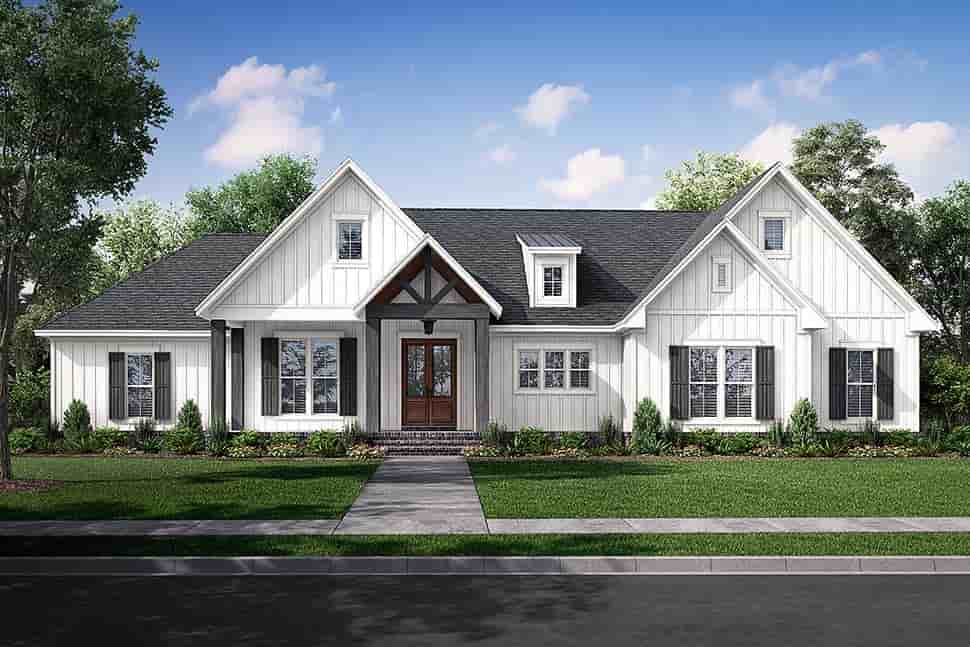 Country, Farmhouse, Southern, Traditional House Plan 80805 with 3 Beds, 3 Baths, 2 Car Garage Picture 4