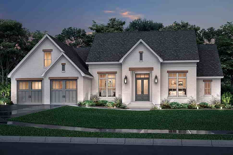 Farmhouse, French Country House Plan 80807 with 3 Beds, 2 Baths, 2 Car Garage Picture 4
