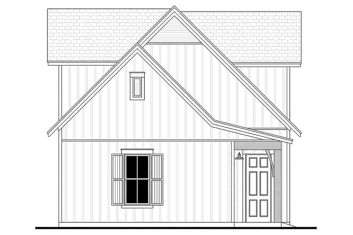 Country, Craftsman, Farmhouse 3 Car Garage Apartment Plan 80809 with 1 Beds, 1 Baths Picture 2