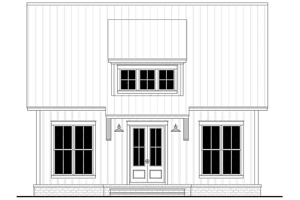 Cottage, Farmhouse, French Country, Southern House Plan 80810 with 2 Beds, 1 Baths Picture 3