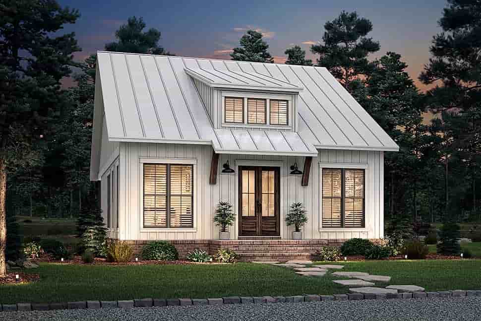 Cottage, Farmhouse, French Country, Southern House Plan 80810 with 2 Beds, 1 Baths Picture 4