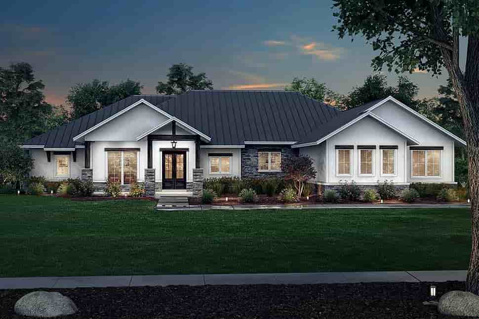 Country, Farmhouse, Ranch House Plan 80814 with 3 Beds, 4 Baths, 3 Car Garage Picture 4