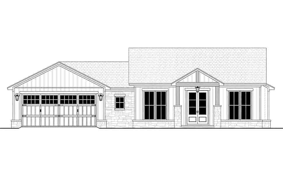 Bungalow, Country, Craftsman, Farmhouse, Ranch House Plan 80818 with 3 Beds, 3 Baths, 2 Car Garage Picture 3