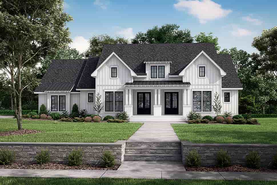 Country, Farmhouse, Southern, Traditional House Plan 80821 with 3 Beds, 3 Baths, 2 Car Garage Picture 4