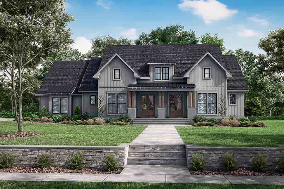 Country, Farmhouse, Southern, Traditional House Plan 80821 with 3 Beds, 3 Baths, 2 Car Garage Picture 6