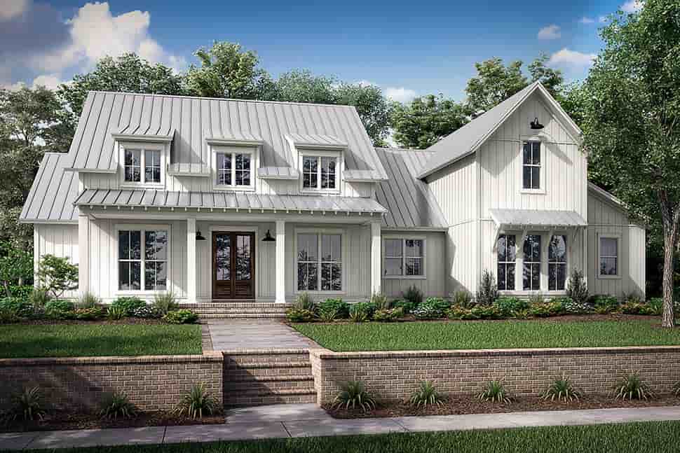 Contemporary, Country, Farmhouse, French Country House Plan 80823 with 4 Beds, 4 Baths, 2 Car Garage Picture 4