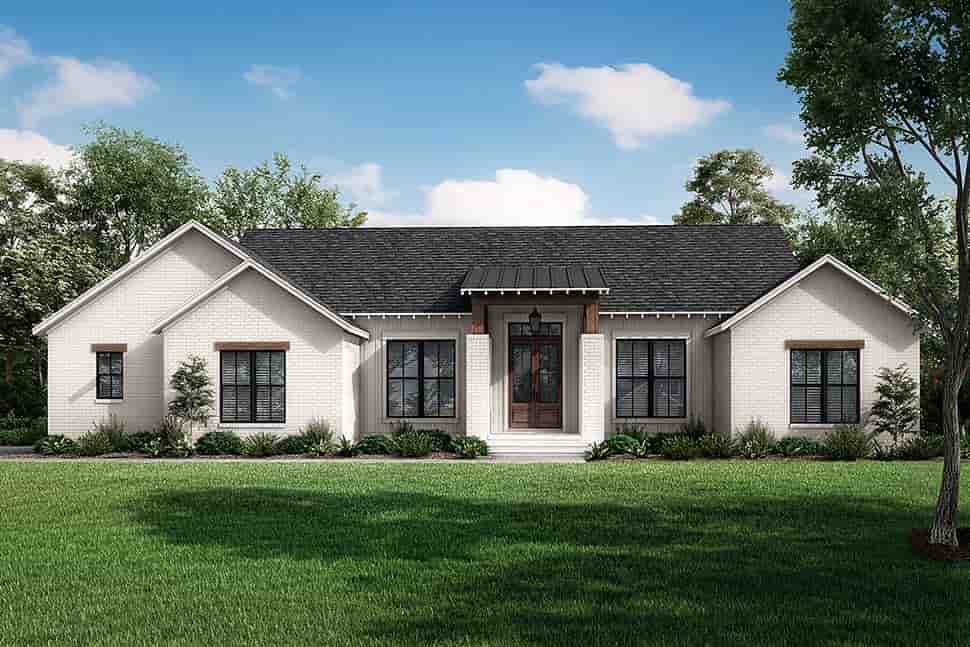 Contemporary, Ranch, Traditional House Plan 80824 with 3 Beds, 3 Baths, 2 Car Garage Picture 4