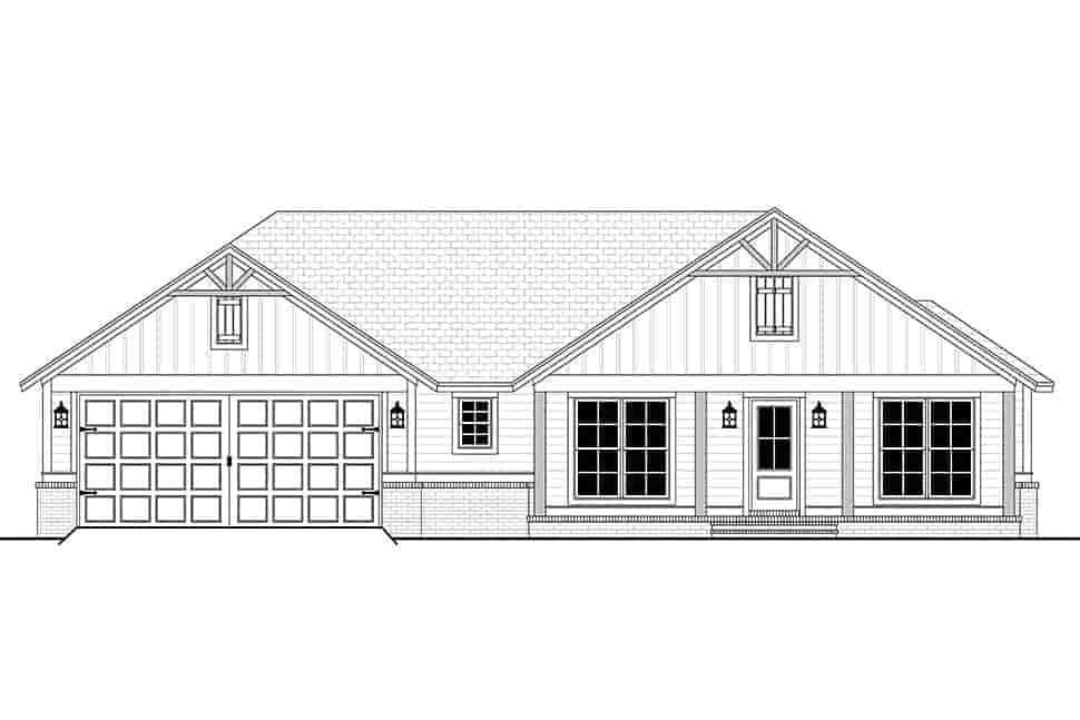 Country, Farmhouse, Traditional House Plan 80834 with 3 Beds, 2 Baths, 2 Car Garage Picture 3