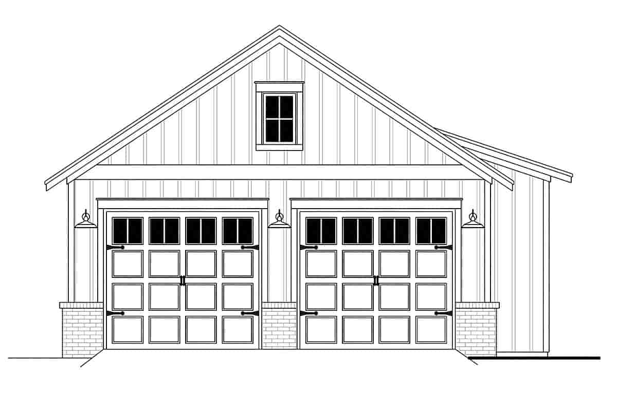Country, Craftsman, Farmhouse, Traditional 2 Car Garage Plan 80840 Picture 2